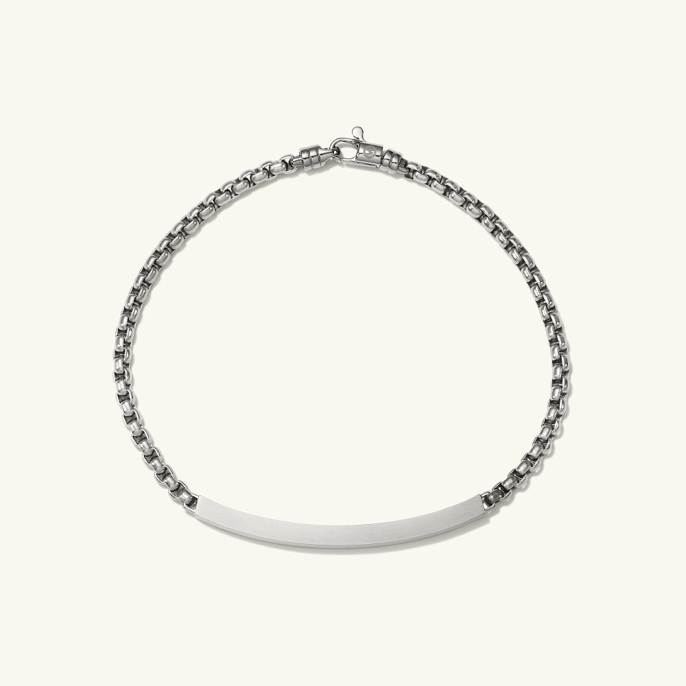 Mejuri Round Box Chain ID Bracelet - Titanium Mejuri Round Box Chain ID Bracelet - Titanium