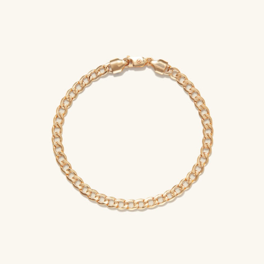 Mejuri Flat Curb Chain Bracelet - 14k Yellow Gold Mejuri Flat Curb Chain Bracelet - 14k Yellow Gold